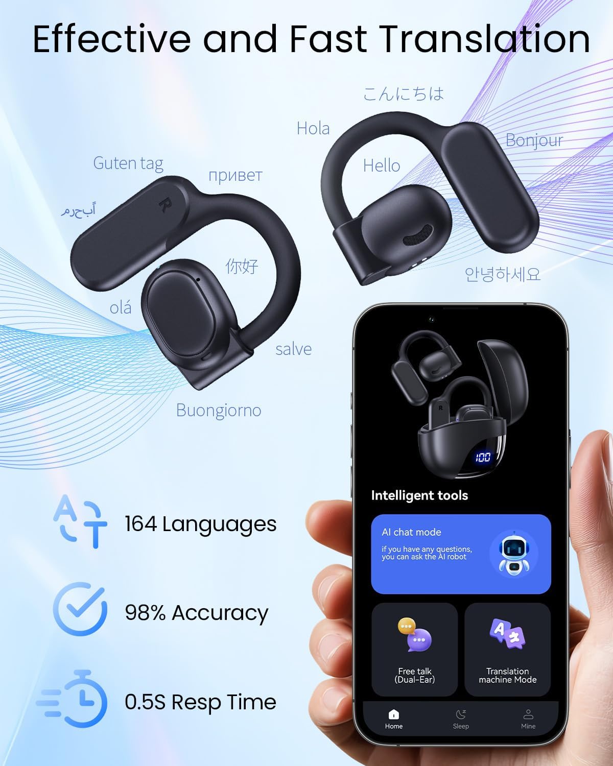 AI Translation Earbuds Real Time 164 Languages 80H... - Image 7