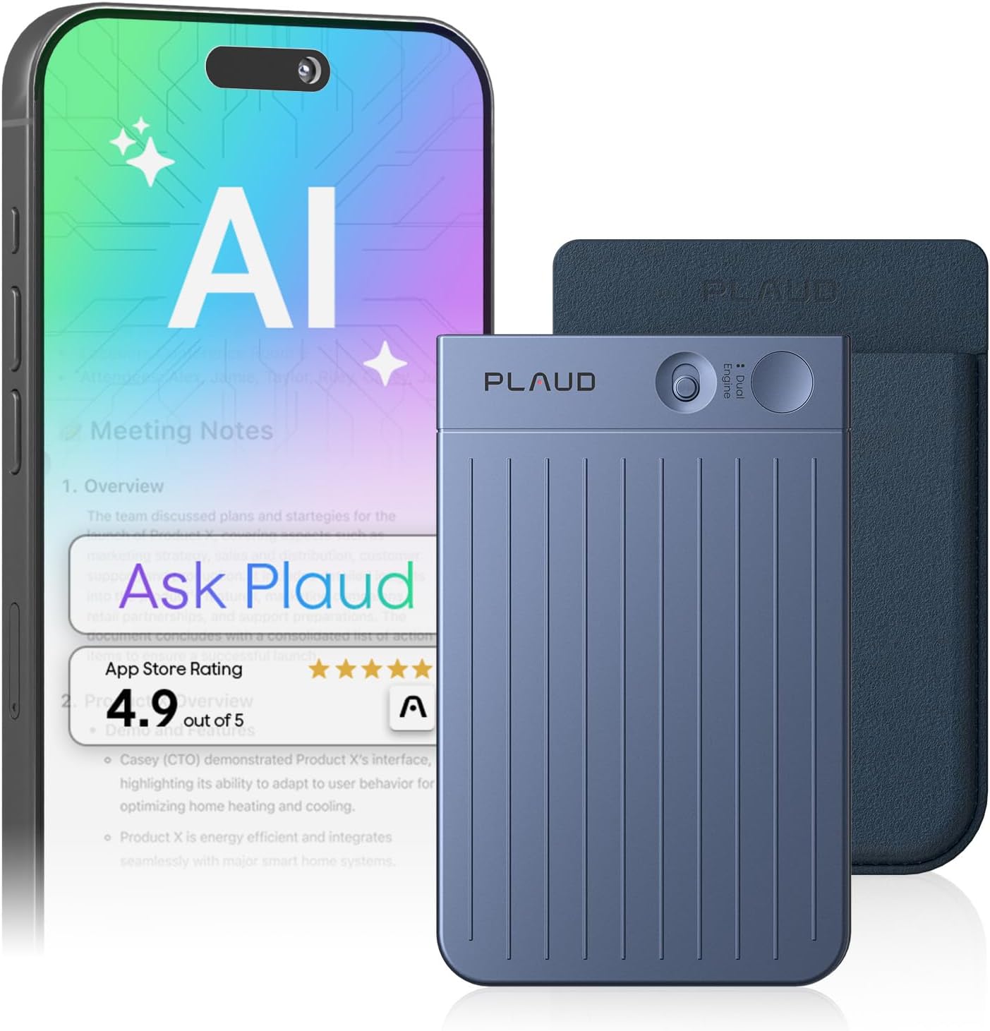 Plaud Note AI Voice Recorder, Note Taker w/Case, A... - Image 2