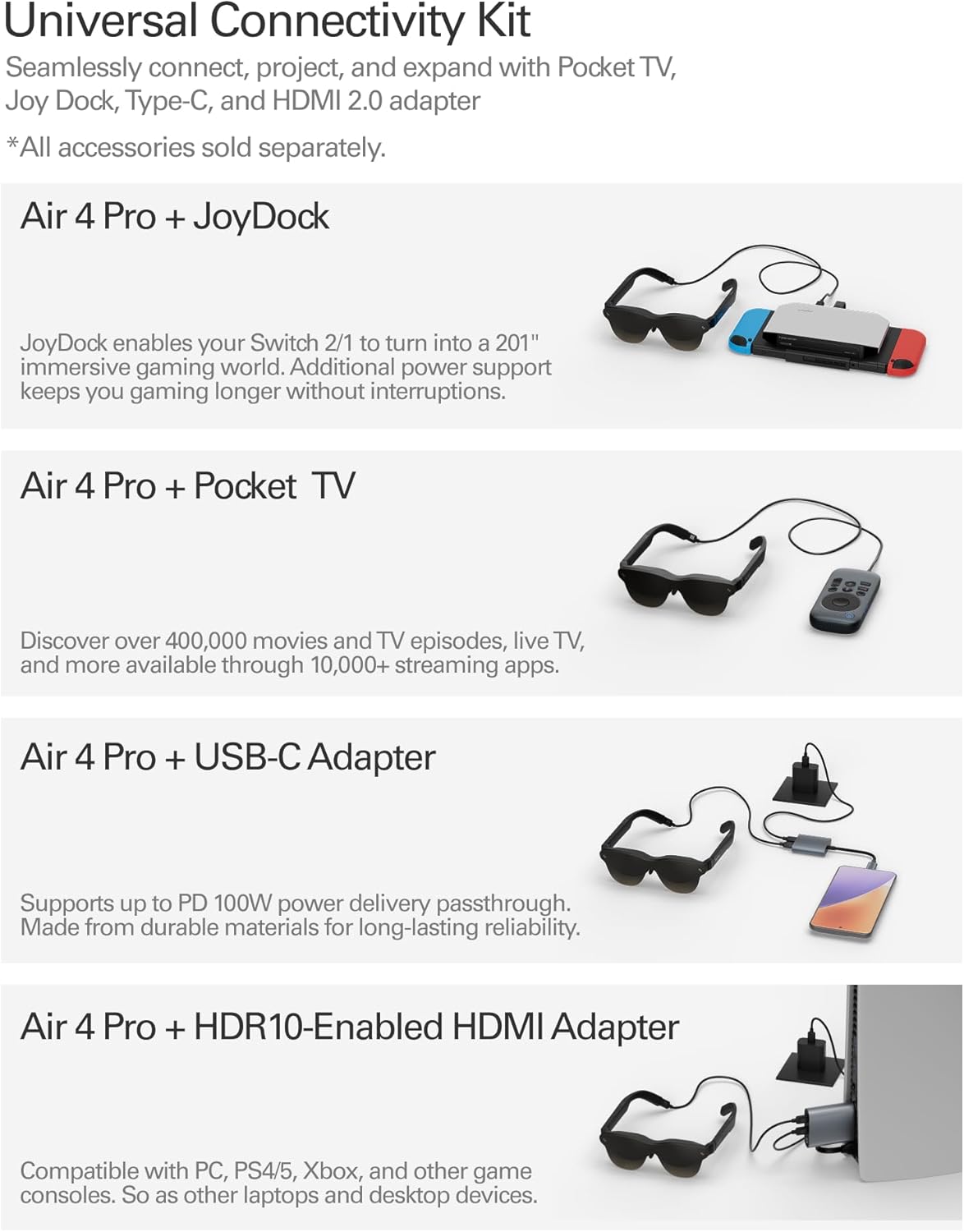 RayNeo Air 4 Pro AR/XR Glasses - 201" HDR10 Video ... - Image 12