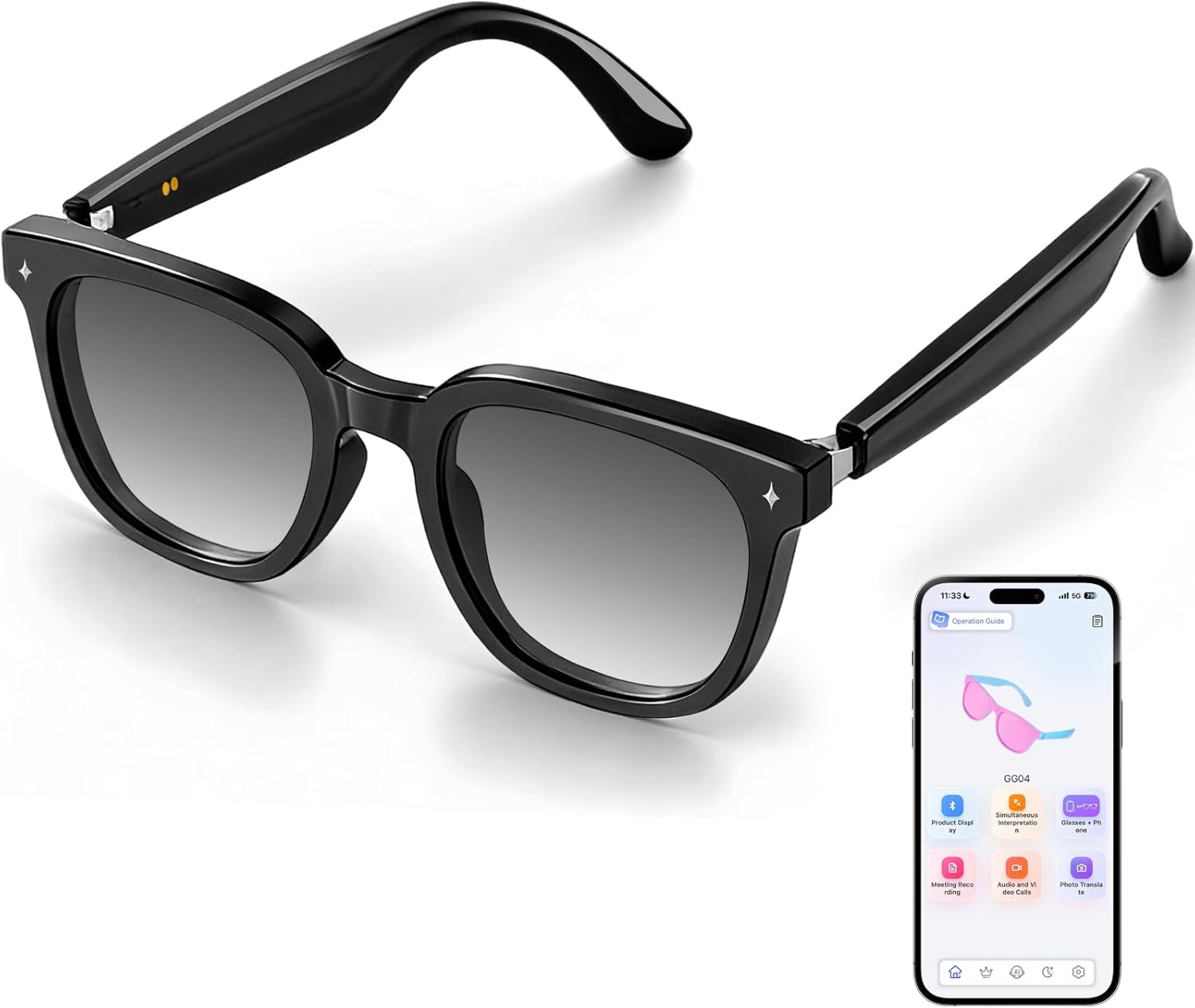 Smart Bluetooth Glasses for Men Women, Ai Smart Gl... - Image 2
