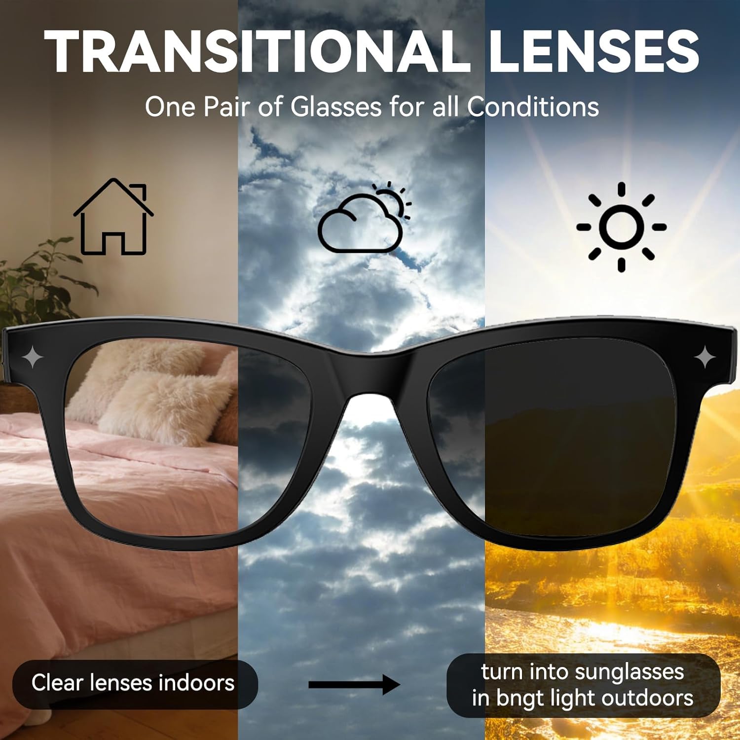 Smart Bluetooth Glasses for Men Women, Ai Smart Gl... - Image 3