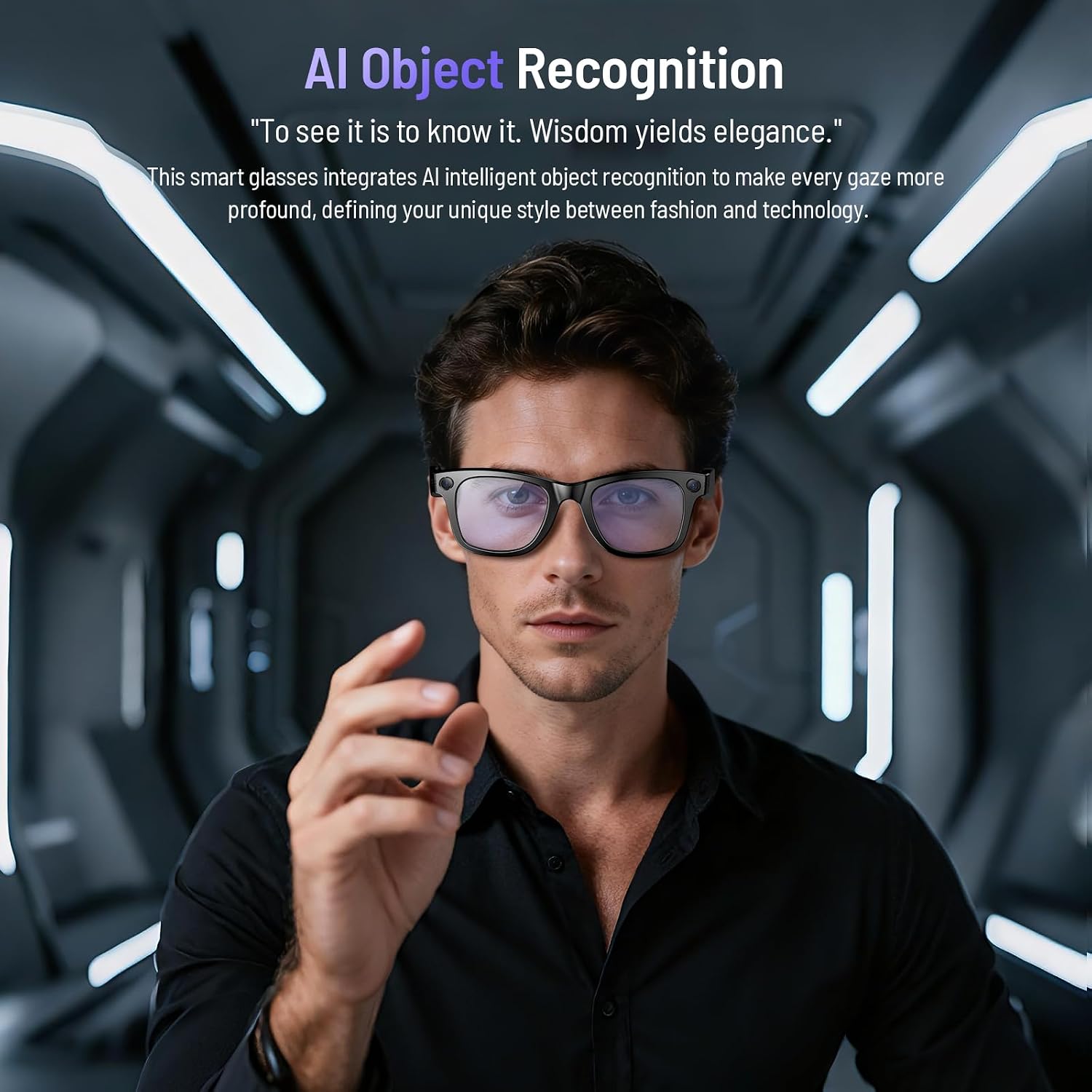 White AI Camera Glasses, Blue Light Lens | 8MP 4K ... - Image 6