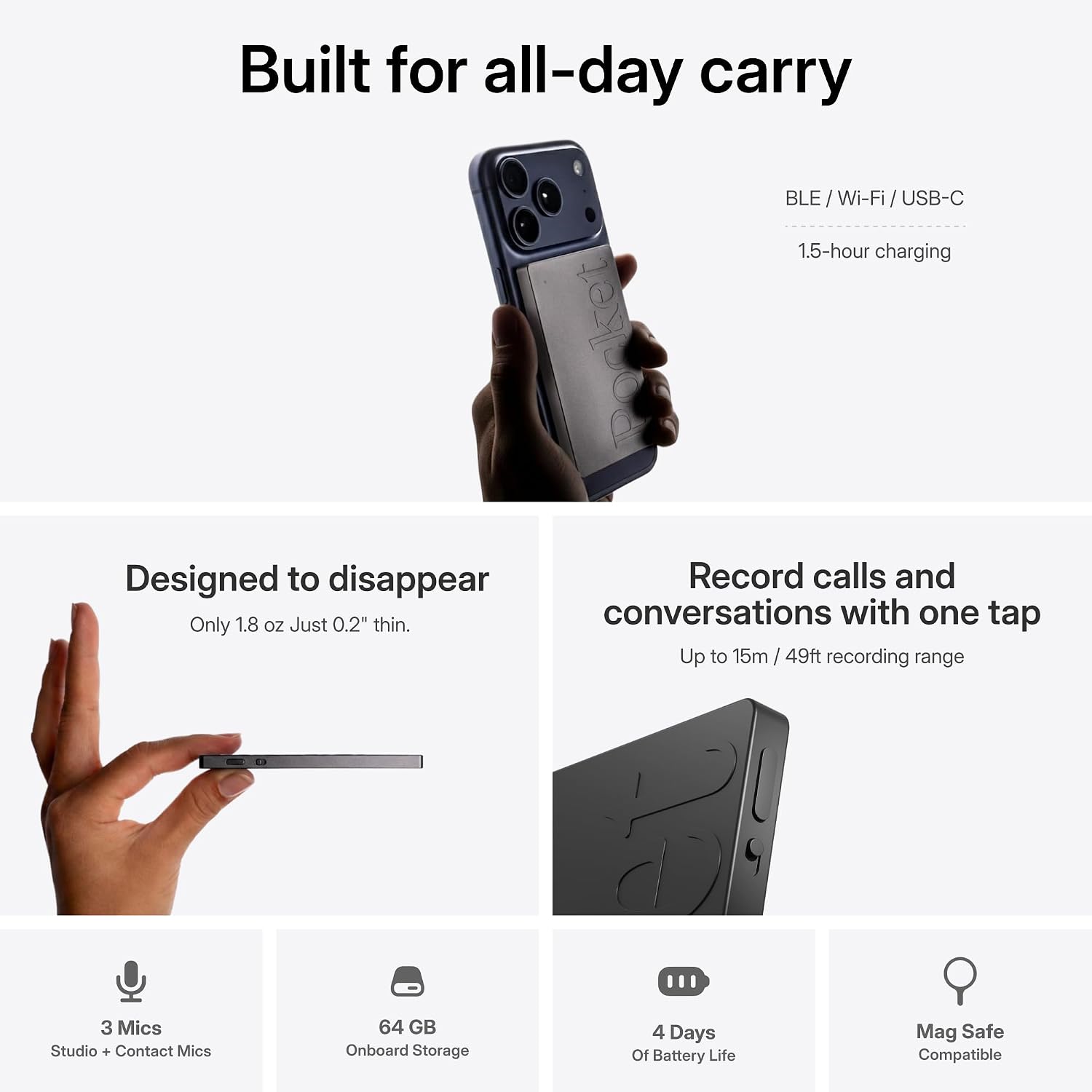 Pocket AI Voice Recorder, Auto Transcription, AI N... - Image 5