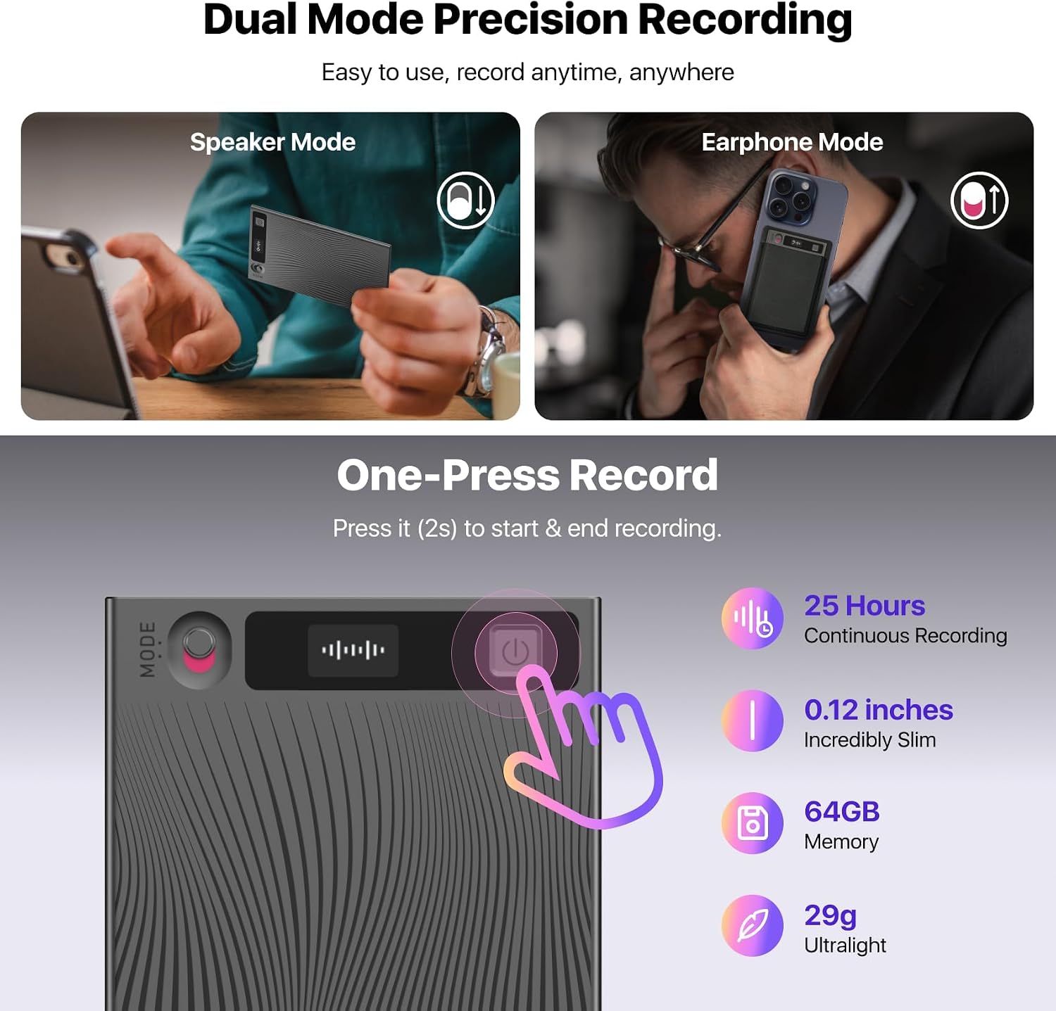 Mobvoi TicNote AI Voice Recorder, AI Transcription... - Image 3