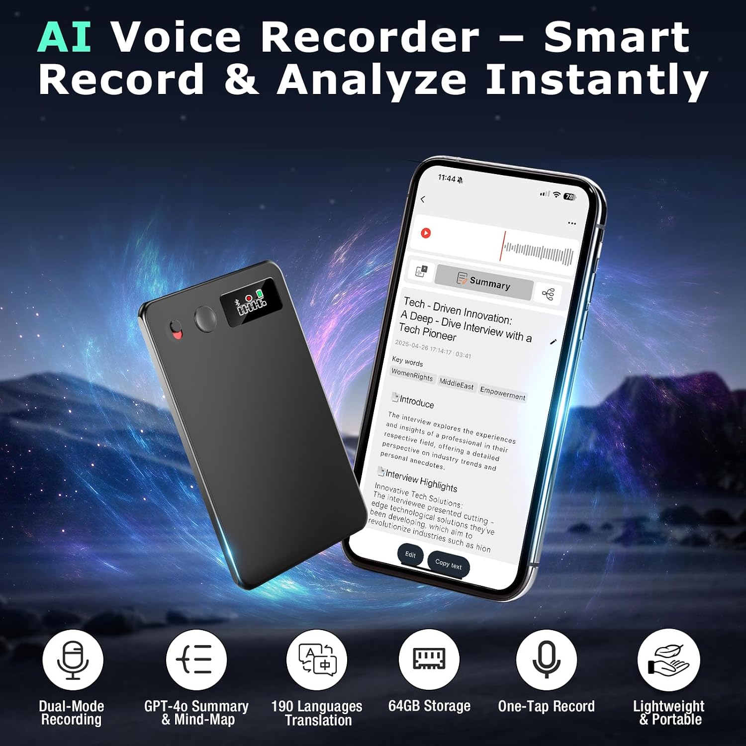 AI Voice Recorder, Audio Activated Recorder with P... - Image 3