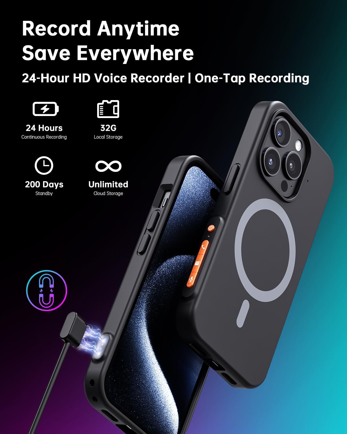Yorlu AI Voice Recorder, AI Recorder Phone Case wi... - Image 5