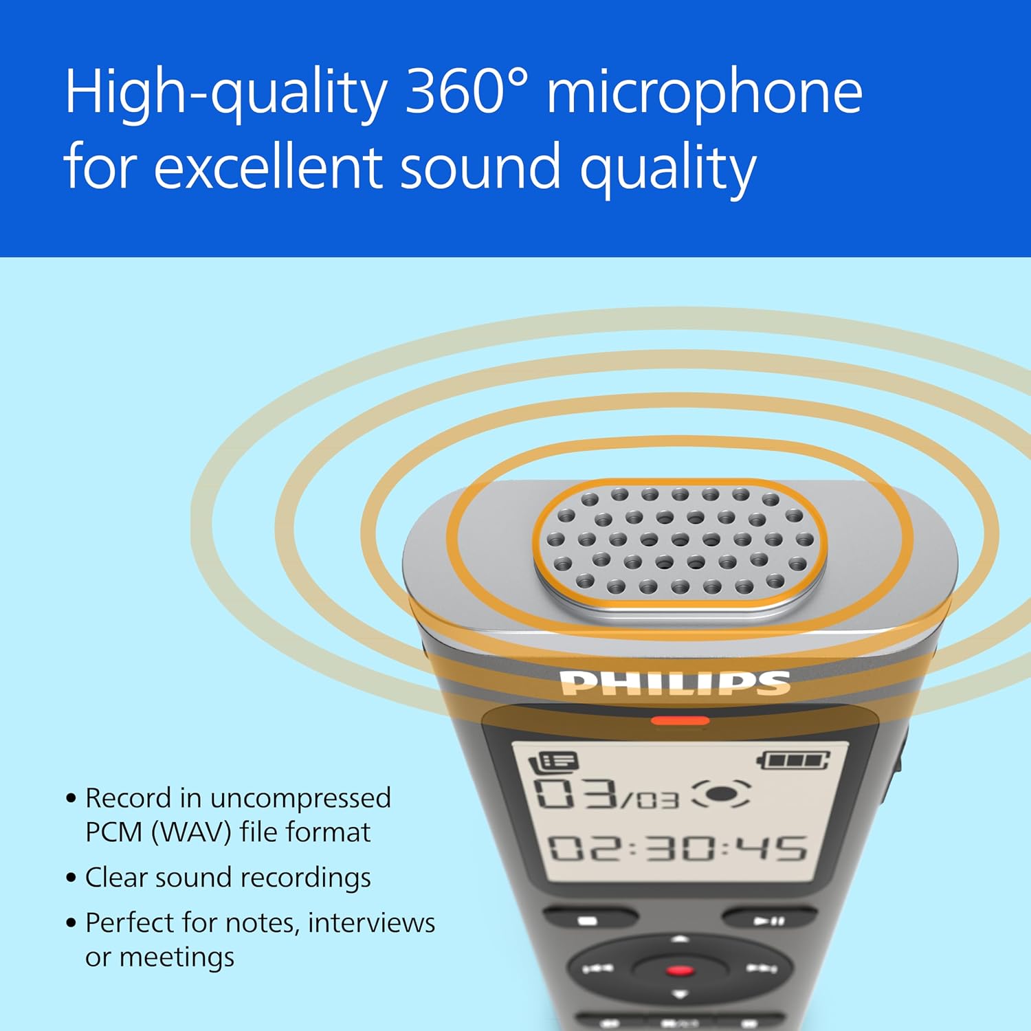 Philips DVT1170 VoiceTracer, Audio Recorder, 8GB, ... - Image 5