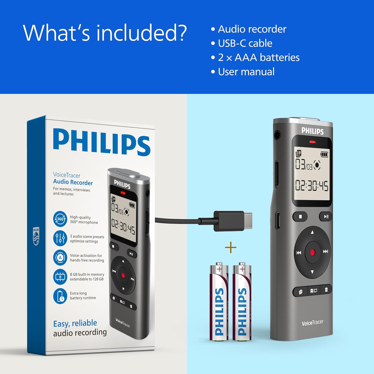 Philips DVT1170 VoiceTracer, Audio Recorder, 8GB, ... - Image 11
