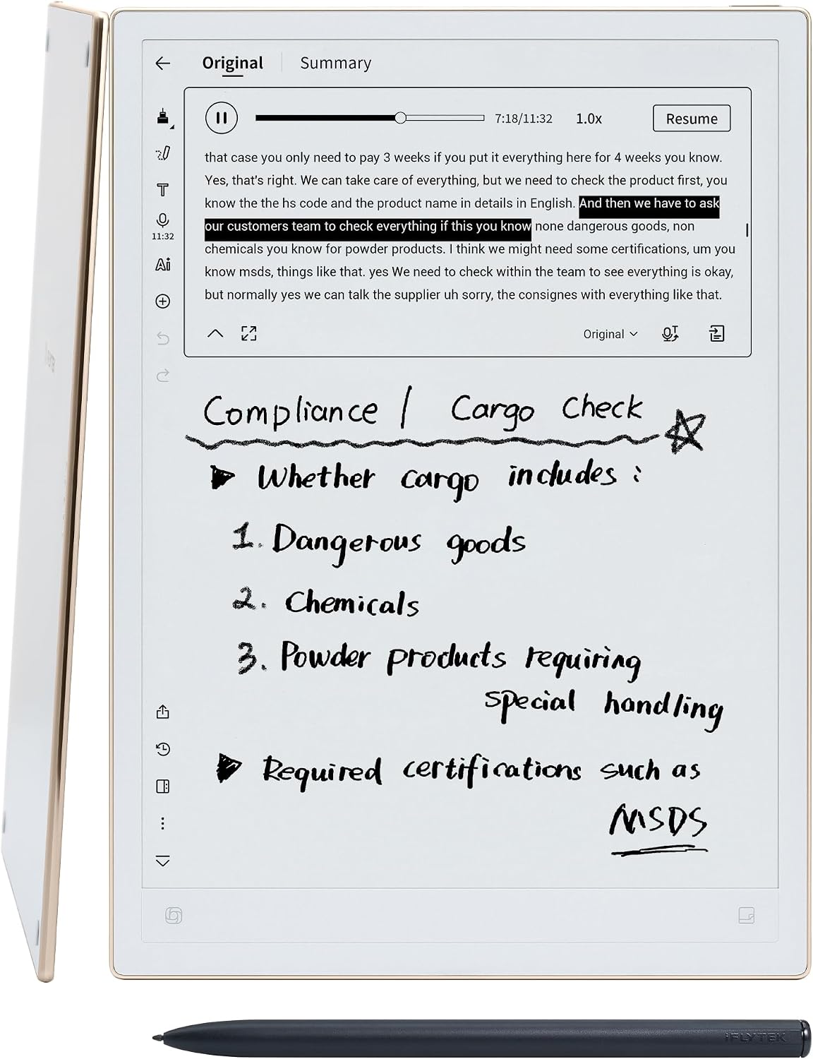 iFLYTEK AINOTE 2, 10.65" E Ink Tablet with Recordi... - Image 2