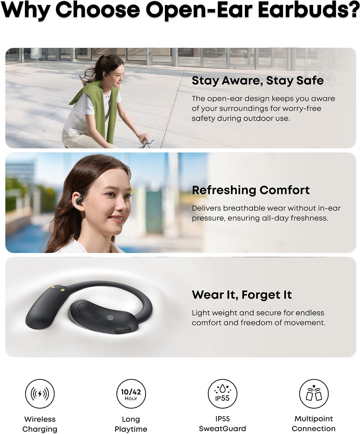 Soundcore AeroFit 2 by Anker Open Ear Earbuds, Ope... - Image 9