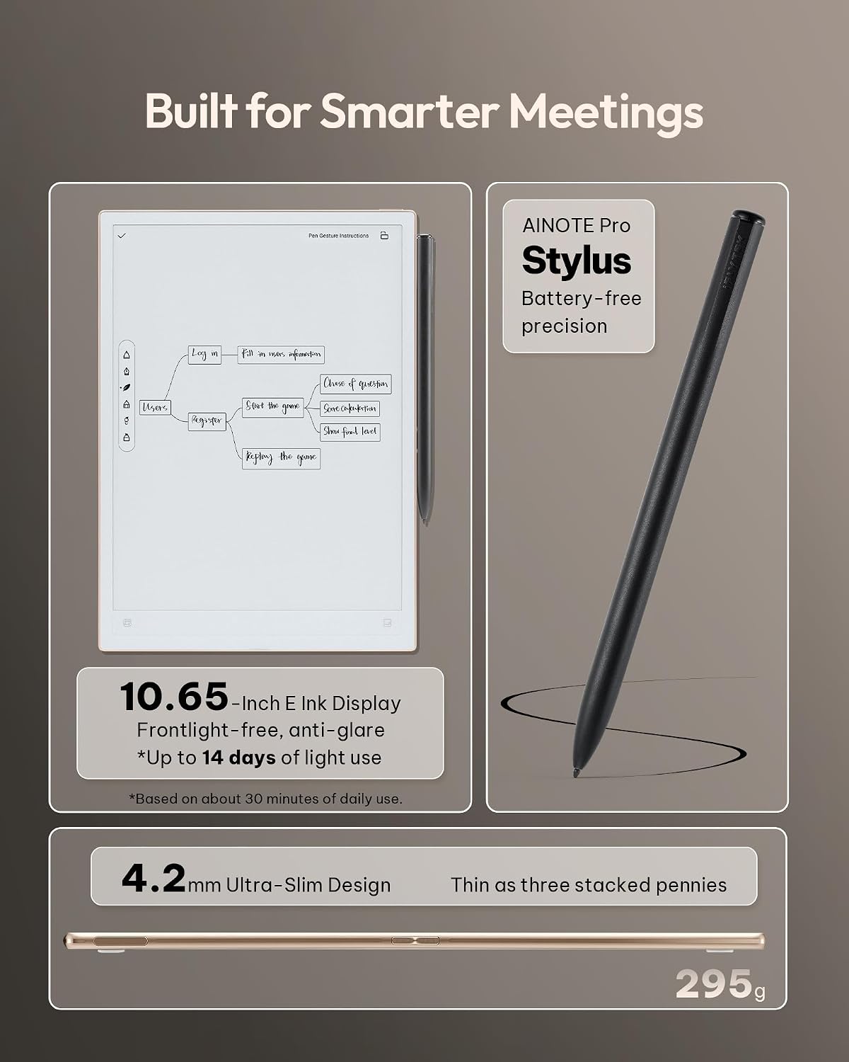iFLYTEK AINOTE 2, 10.65" E Ink Tablet with Gray Fo... - Image 11