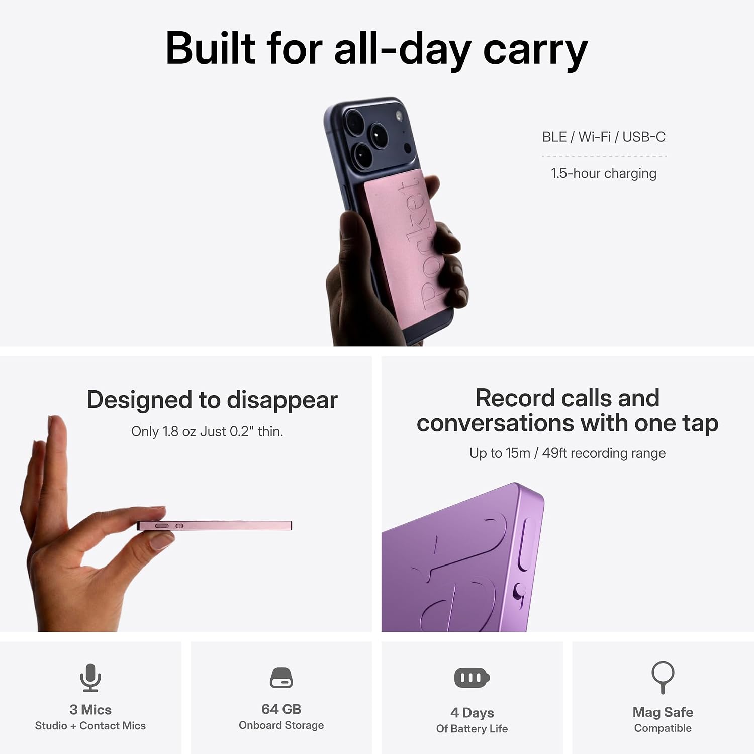 Pocket AI Voice Recorder, Auto Transcription, AI N... - Image 5