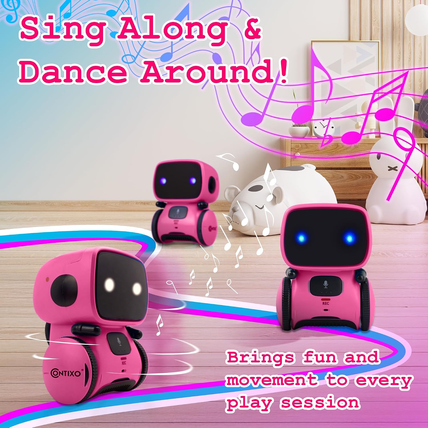 Contixo R1 Kids Robot Toy, Pink Interactive Smart ... - Image 7