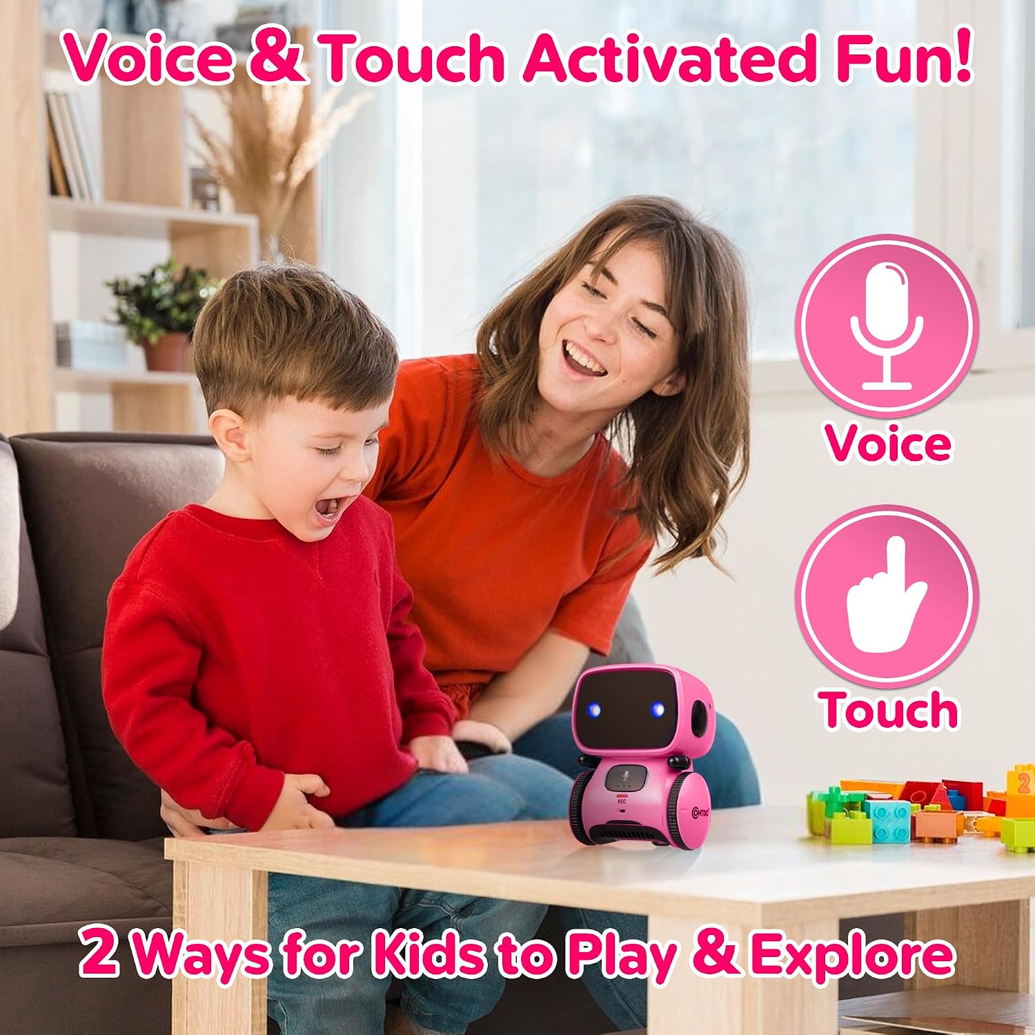 Contixo R1 Kids Robot Toy, Pink Interactive Smart ... - Image 4