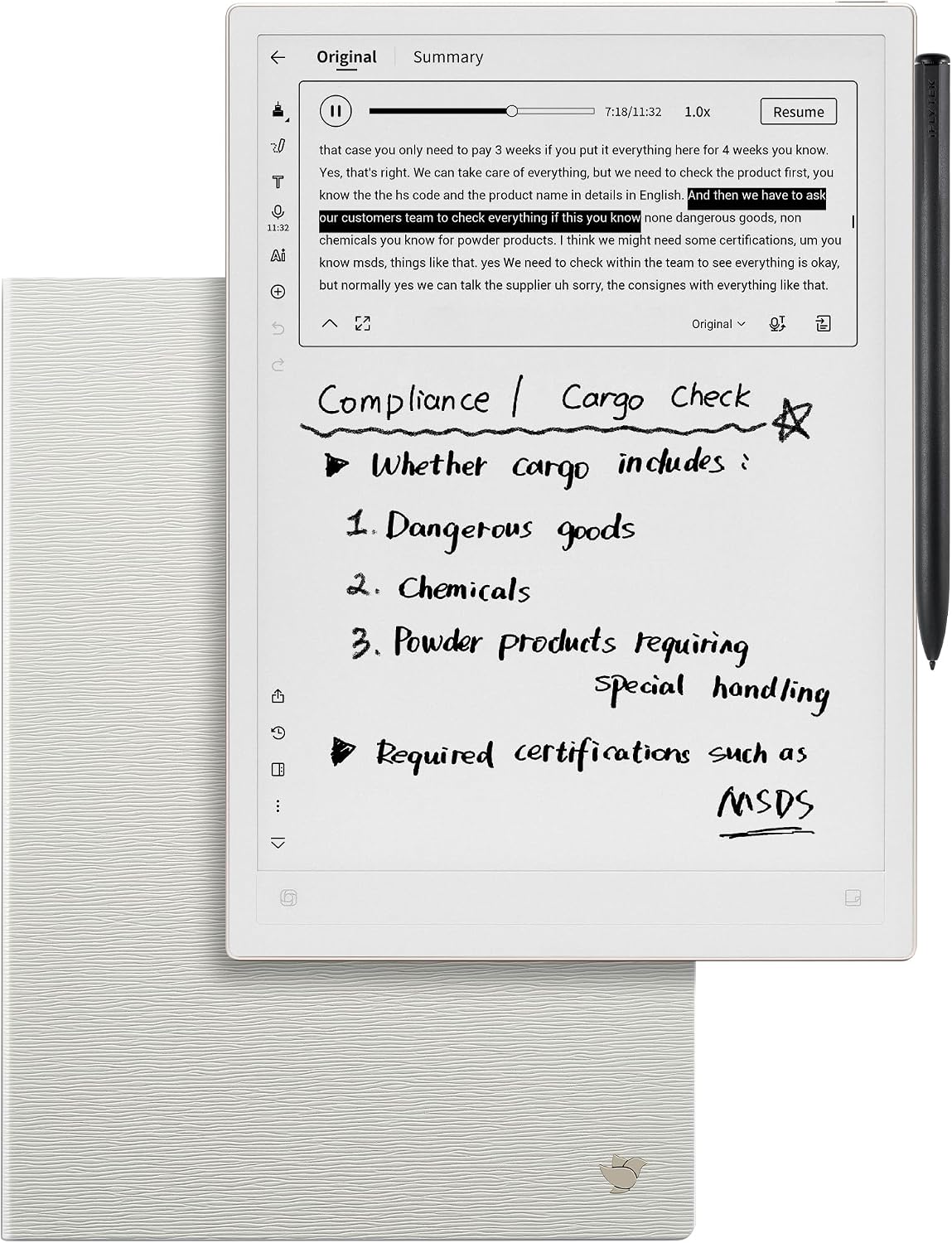 iFLYTEK AINOTE 2, 10.65" E Ink Tablet with Gray Fo... - Image 2