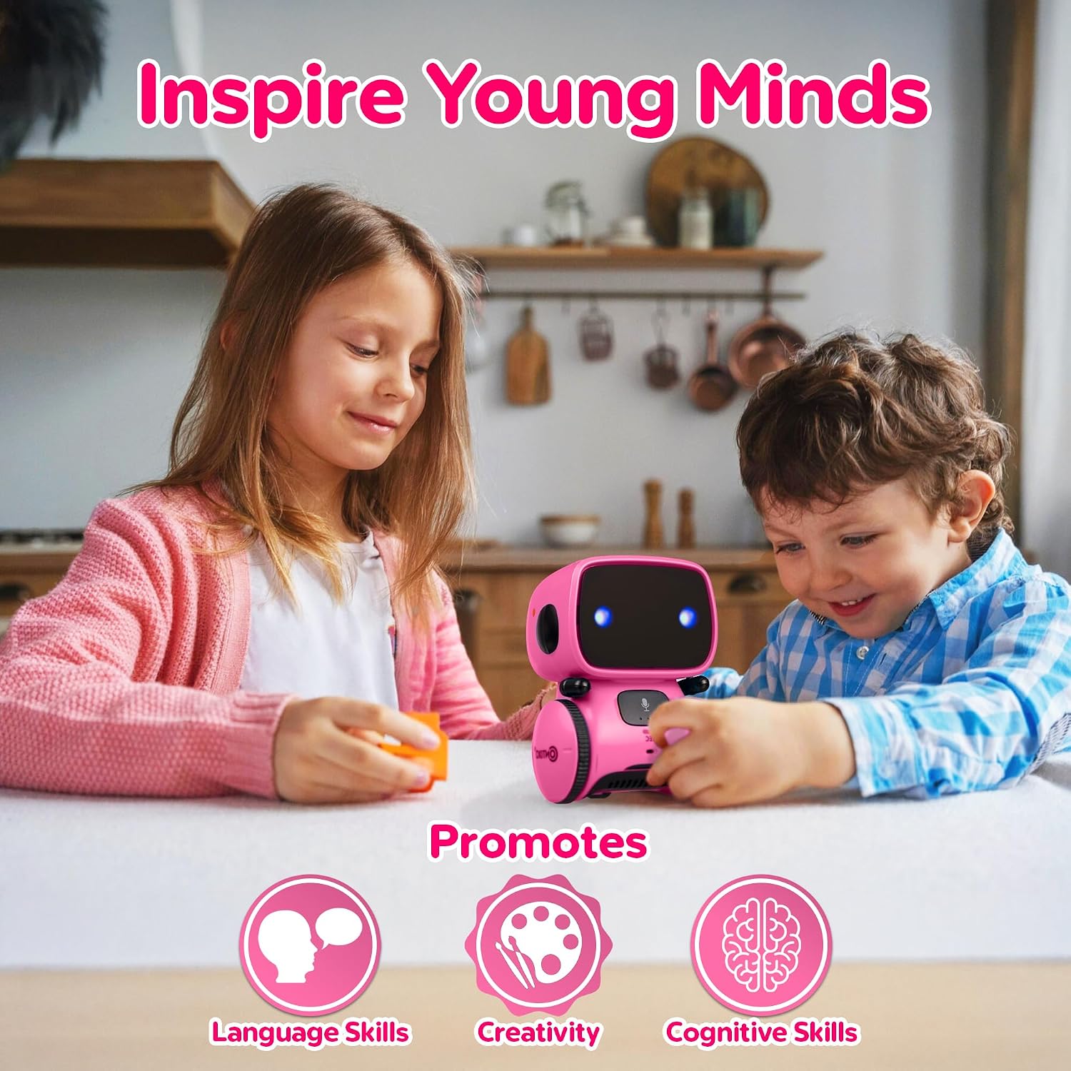 Contixo R1 Kids Robot Toy, Pink Interactive Smart ... - Image 3