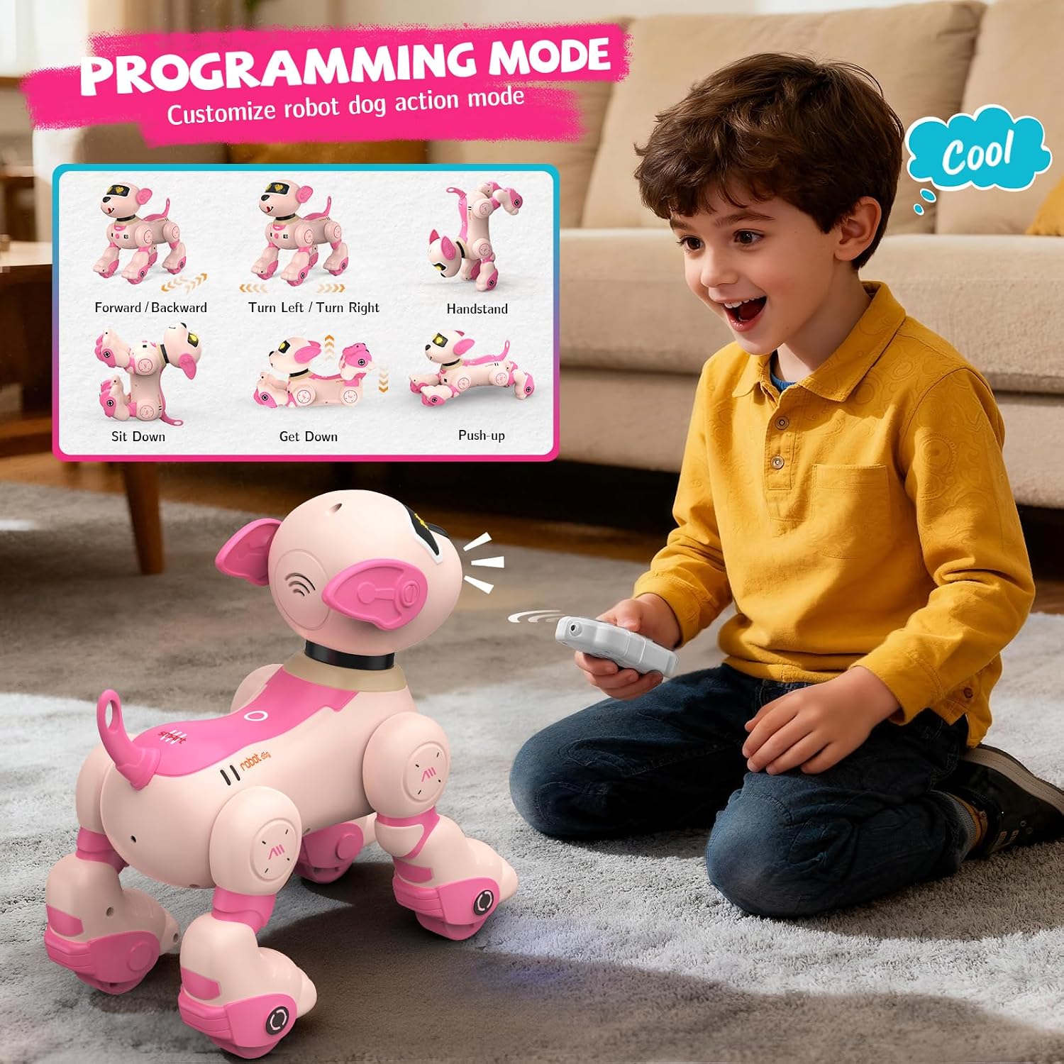 Robot Dog for Kids, Programmable RC Puppy Toy with... - Image 5